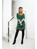 Rochie din velur cu drapaj, verde 9377 - Magazin online - Boutique